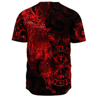Viking Clothing Viking Odin Tattoo Red Version Baseball Jersey RLT12 - Wonder Print Shop