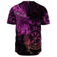 Viking Clothing Viking Odin Tattoo Pink Version Baseball Jersey RLT12 - Wonder Print Shop
