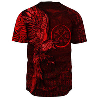 Viking Clothing Vegvisir With Raven Viking Compass Baseball Jersey Red Version RLT12 - Wonder Print Shop