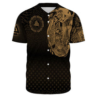 Viking Clothing Viking Odin Raven Tattoo Style Gold Version Baseball Jersey RLT12 - Wonder Print Shop
