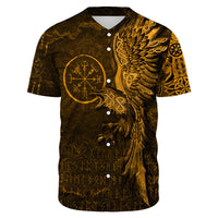 Viking Clothing Vegvisir With Raven Viking Compass Gold Version Baseball Jersey RLT12 - Wonder Print Shop