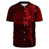Viking Clothing Vegvisir With Raven Viking Compass Baseball Jersey Red Version RLT12 - Wonder Print Shop