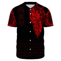 Viking Clothing Viking Compass Vegvisir Tattoo Red Version Baseball Jersey RLT12 - Wonder Print Shop