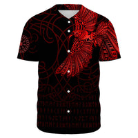 Viking Clothing Viking Odins Raven Tattoo Red Version Baseball Jersey RLT12 - Wonder Print Shop