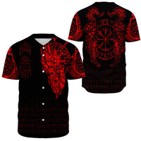 Viking Clothing Viking Compass Vegvisir Tattoo Red Version Baseball Jersey RLT12 - Wonder Print Shop