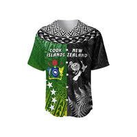 Cook Islands Pattern and New Zealand Kiwi Baseball Jersey LT13 - Wonder Print Shop