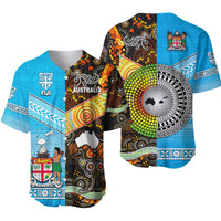 Australia Aboriginal And Fiji Tapa Baseball Jersey Together LT8 - Wonder Print Shop