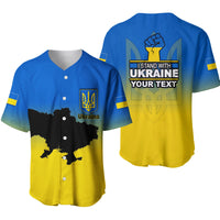 (Custom Personalised) Ukraine Baseball Jersey With Map Stand With Ukraine LT6 - Wonder Print Shop