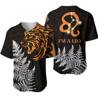 Leo Zodiac Style Maori Baseball Jersey Orange Lion LT13 - Wonder Print Shop