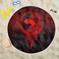 Viking Beach Blanket Viking Norse Wolf Red Version Beach Blanket RLT12 - Wonder Print Shop