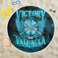 Viking Beach Blanket Victory Or Valhalla Cyan Style Beach Blanket RLT12 - Wonder Print Shop