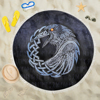Viking Beach Blanket Vikings Raven Special Blue Version Beach Blanket RLT12 - Wonder Print Shop