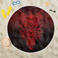 Viking Beach Blanket Odin The Allfather Asgard God and Chief Of Aesir Red Version Beach Blanket RLT12 - Wonder Print Shop