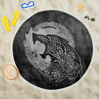 Viking Beach Blanket Fenrir Viking 3D Tattoo Special Version Beach Blanket RLT12 - Wonder Print Shop