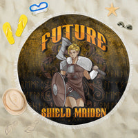 Viking Beach Blanket Viking Future Shield Maiden Beach Blanket RLT12 - Wonder Print Shop