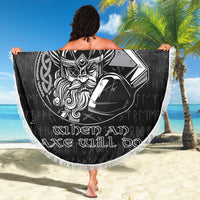 Viking Beach Blanket Why Use Words? When An Axe Will Do Beach Blanket RLT12 - Wonder Print Shop