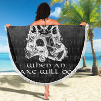 Viking Beach Blanket Why Use Words? When An Axe Will Do Beach Blanket RLT12 - Wonder Print Shop