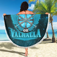 Viking Beach Blanket Victory Or Valhalla Cyan Style Beach Blanket RLT12 - Wonder Print Shop