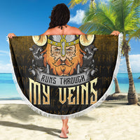 Viking Beach Blanket Viking Blood Runs Through My Veins Beach Blanket RLT12 - Wonder Print Shop
