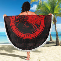 Wonder Print Shop Beach Blanket - Wolf Of Odin - Red Version Beach Blanket RLT12 - Wonder Print Shop
