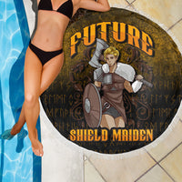 Viking Beach Blanket Viking Future Shield Maiden Beach Blanket RLT12 - Wonder Print Shop