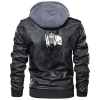 Viking Clothing Viking Bearded Warrior Gnome Zipper Leather Jacket RLT12 - Wonder Print Shop