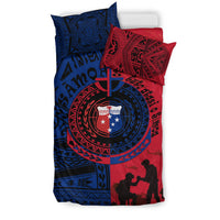 Samoa Independence Day Quotes Bedding Set Military Polynesian Pattern LT9 - Wonder Print Shop