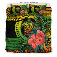 Polynesian Turtle Bedding Set Circle Turtle Hibiscus Reggae LT9 - Wonder Print Shop