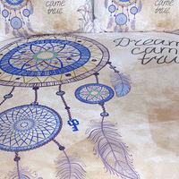 Queen Feathers Dreamcatcher Native American Bedding Set LT10 - Wonder Print Shop