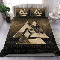 Viking Bedding Set Huginn Muninn Ravens from Odin Viking Gold Version Bedding Set RLT12 - Wonder Print Shop