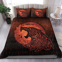 Viking Bedding Set Fenrir Viking 3D Tattoo Orange Version Bedding Set RLT12 - Wonder Print Shop