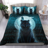 Viking Bedding Set Fenrir Viking Wolf Cyan Version Bedding Set RLT12 - Wonder Print Shop