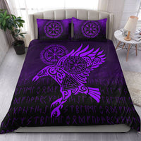 Viking Bedding Set Raven Vegvisir Tattoo Purple Version Bedding Set RLT12 - Wonder Print Shop