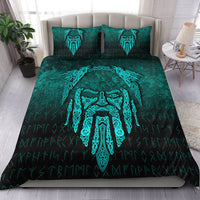 Viking Bedding Set Eye of Odin Cyan Version Bedding Set RLT12 - Wonder Print Shop