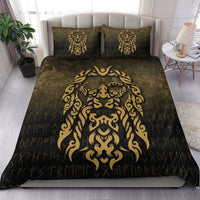 Viking Bedding Set Viking God Odin Allfather In Asgard Raven God Gold Version Bedding Set RLT12 - Wonder Print Shop