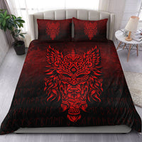 Viking Bedding Set Odin The Allfather Asgard God and Chief Of Aesir Red Version Bedding Set RLT12 - Wonder Print Shop