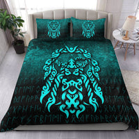 Viking Bedding Set Viking God Odin Allfather In Asgard Raven God Cyan Version Bedding Set RLT12 - Wonder Print Shop
