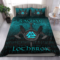 Viking Bedding Set Ragnar Lothbrok Ragnar Lodbrok Viking Warrior Cyan Version Bedding Set RLT12 - Wonder Print Shop