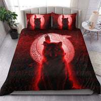 Viking Bedding Set Fenrir Viking Wolf Red Version Bedding Set RLT12 - Wonder Print Shop