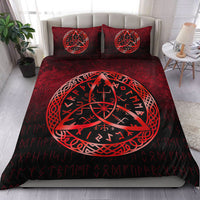 Viking Bedding Set Vegvisir Nordic Viking Rune Red Version Bedding Set RLT12 - Wonder Print Shop
