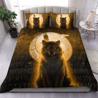 Viking Bedding Set Fenrir Viking Wolf Gold Version Bedding Set RLT12 - Wonder Print Shop