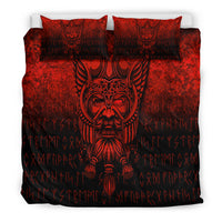 Viking Bedding Set Viking Odin Allfather In Asgard Red Version Bedding Set RLT12 - Wonder Print Shop