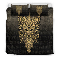 Viking Bedding Set Odin The Allfather Asgard God and Chief Of Aesir Gold Version Bedding Set RLT12 - Wonder Print Shop