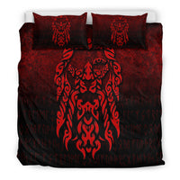 Viking Bedding Set Viking God Odin Allfather In Asgard Raven God Red Version Bedding Set RLT12 - Wonder Print Shop