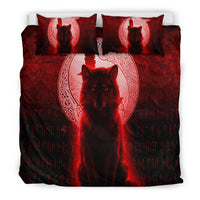 Viking Bedding Set Fenrir Viking Wolf Red Version Bedding Set RLT12 - Wonder Print Shop