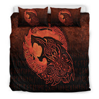 Viking Bedding Set Fenrir Viking 3D Tattoo Orange Version Bedding Set RLT12 - Wonder Print Shop