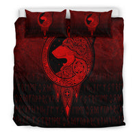 Viking Bedding Set Viking Norse Wolf Red Version Bedding Set RLT12 - Wonder Print Shop