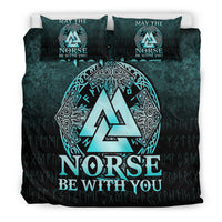 Viking Bedding Set May The Norse Be With You Viking Cyan Version Bedding Set RLT12 - Wonder Print Shop