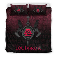 Viking Bedding Set Ragnar Lothbrok Ragnar Lodbrok Viking Warrior Red Version Bedding Set RLT12 - Wonder Print Shop