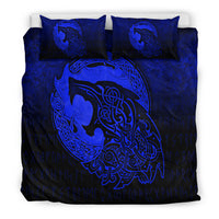 Viking Bedding Set Fenrir Viking 3D Tattoo Blue Version Bedding Set RLT12 - Wonder Print Shop